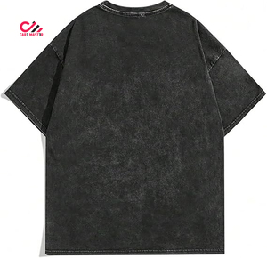 เสื้อยืดผู้ชายทรงโอเวอร์ไซส์สีเทา CARE MASTER ลายพิมพ์รูปภาพสีขาว คอกลม แขนสั้น สไตล์สตรีท ผ้าคอตตอนเจอร์ซีย์ ทรงพอดีตัว - Product Image 3