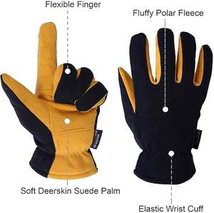 Gants en cuir de vachette pour travaux de construction et mécaniques - Product Image 4