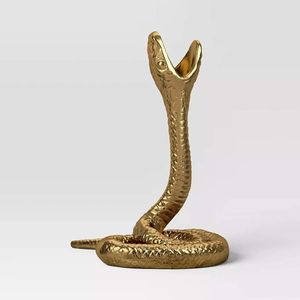 Escultura de Serpiente de Metal Dorado, Decoración Moderna para el Hogar, Pieza de Arte para Mesa de Sala de Estar, Forma Irregular Duradera - Product Image 1