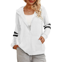 Veste décontractée à capuche zippée pour femme, veste légère à capuche entièrement zippée pour femme, veste décontractée à capuche zippée pour femme