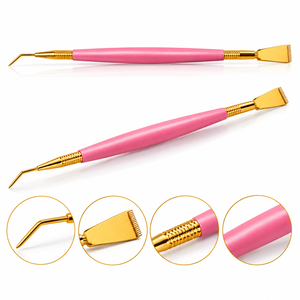 Outil d'isolation pour rehaussement de cils rose doré en gros, séparateur de cils en acier inoxydable, outil de séparation, outil de permanente pour cils avec logo personnalisé OEM - Product Image 1