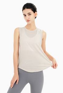 Camiseta de Verano Tejida a Mano 100% Algodón, Informal, de Secado Rápido, Holgada, sin Mangas, para Yoga, Ejercicio y Running - Product Image 5