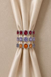 Multi Sapphire and Diamond <b>Ring</b> in 92.5 Sterling Silver - Product Image 6