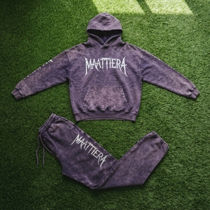 Conjunto de Sudadera Oversize Lavada Personalizada y Pantalones Anchos de Felpa para Mujer, Chándal de Algodón Estilo Urbano OEM ODM - Product Image 4