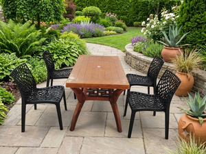 Wooden <b>Outdoor</b> Coffee <b>Table</b> Solid Wood Coffee <b>Table</b> Patio Centerpiece Rectangular Living Room Furniture - Product Image 3