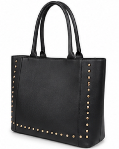 Luxury Studded Leather Tote Bag for Women Large Capacity Designer Shoulder Handbag Fashion Office Shopper Purse - Product Image 3