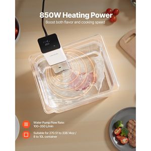 Circolatore a Immersione di Precisione da 850W per Cottura Sous Vide con Display Digitale a LED, Design con Morsetto Sicuro e Temperatura Accurata - Product Image 4