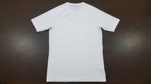 T-shirt pour homme, blanc uni, manches courtes, col rond, coupe classique, toutes saisons, 100% polyester, séchage rapide, teinture unie - Product Image 1