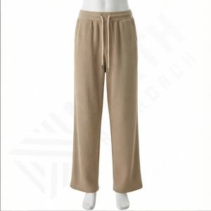 กางเกงขาตรงผ้าขนแกะสำหรับผู้ชาย, กางเกงถักกันหนาวน้ำหนักเบาทรงหลวมสำหรับฤดูใบไม้ร่วงและฤดูหนาว - Product Image 2