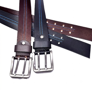 Cinturón de Cuero Vacuno para Hombre, Hebilla Cuadrada de Acero, Estilo Vintage, Ecológico, Resistente al Agua, Ligero, Ancho de 3.8CM, Personalizable - Product Image 5