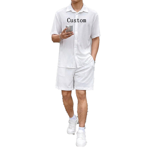 Conjuntos de Verano de 2 Piezas para Hombre Personalizados, Camisa de Manga Corta con Botones y Pantalones Cortos con Cordón - Product Image 1