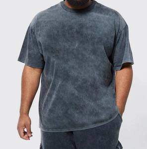 T-shirts pour hommes en coton 100% délavé, style vintage, grande taille, effet délavé à l'acide, vente en gros - Product Image 1