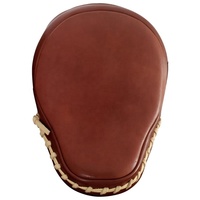 Mitaines de boxe en cuir marron avec logo rouge, design incurvé rembourré, pour adultes, équipement d'entraînement d'arts martiaux