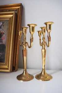 Vintage three arm candelabrums Set of two <b>brass</b> candelabrums Three arm <b>candlestick</b> holders Vintage candelabrum <b>Brass</b> - Product Image 5