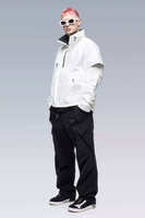 Blouson Techwear à Capuche Homme Blanc Style Cyberpunk Futuriste Streetwear Coupe-Vent Tactique Cargo Fonctionnel Urbain Utilitaire Lettre