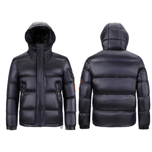 2025 High Quality OEM Custom Logo Polyester Long Black Winter Quilted Hooded Windproof Breathable Outdoor <b>Puffer</b> <b>Jacket</b> for Men - Product Image 4