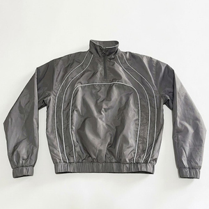 Custom Printed Logo Silver Men's 100% Polyester Quick Dry Summer <b>Wind</b> <b>Breaker</b> Shorts Set High Street Style Streetwear Jacket - Product Image 2