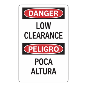Signalisation bilingue de danger et de faible espace libre pour avertissement de sécurité intérieur et extérieur - Product Image 3