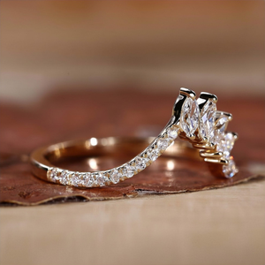 Marquise Moissanite Diamond Open <b>Ring</b> Leaf Wedding Band Anniversary IGI Certified Nature Inspired <b>Stacking</b> Dainty 14K Gold <b>Ring</b> - Product Image 3
