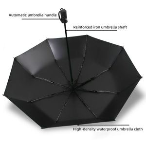 Promotional 21-Inch Black Classic Pongee Umbrella Fully-Automatic <b>Folding</b> Wholesale Travel Compact for Adults - Product Image 3
