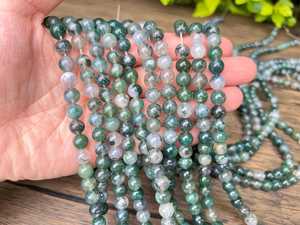 Natural AAA Moss Agate Beads Smooth Round Gemstone Crystal 2mm 3mm 4mm 6mm 8mm 10mm Jewelry Making <b>Bracelet</b> DIY - Product Image 1