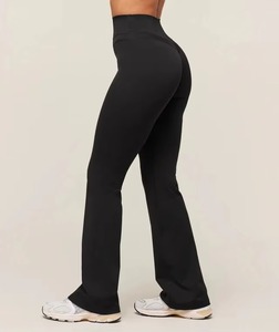 Pantalones de yoga de pierna ancha para mujer, estilo bootcut, de spandex suave, para entrenamiento, con apliques personalizados, precio de fábrica - Product Image 3