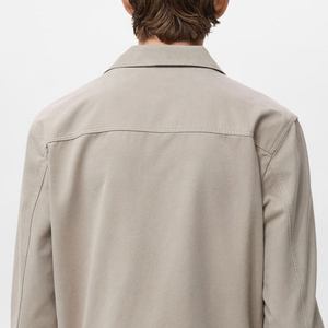 Solid Color Pattern Plain Dyed Men's <b>Canvas</b> <b>Jacket</b> Stand Front OEM/ODM Service Quick Dry Breathable Winter Stylish Design - Product Image 4