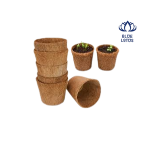 กระถางดอกบัวสีน้ำเงิน ทำจากใยมะพร้าว ย่อยสลายได้ เป็นมิตรกับสิ่งแวดล้อม ทนทาน ใช้ในสวน ดีไซน์ทรงสี่เหลี่ยม ไม่เคลือบผิว สไตล์วินเทจคลาสสิก - Product Image 1