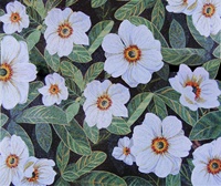 Mosaïque murale moderne en carreaux de verre à fleurs violettes Belle conception de parquet pour villa Solution graphique capable