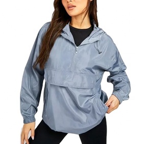 Custom Gym Wear Zipper Pullover Jogging Windbreaker <b>Jacket</b> <b>Women</b> Mesh Lining Windbreaker <b>Jacket</b> For <b>Women</b> - Product Image 1