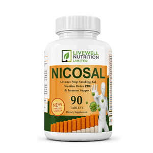 Livewell Nutrition Nicosal 90 Tabletas, Ayuda para Dejar de Fumar, Desintoxicación de Nicotina, Apoyo Inmunológico, Multivitamínico - Product Image 3
