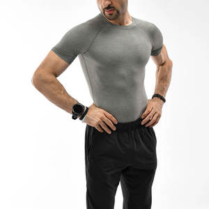 2026 Wholesale Bodybuilding Workout Gym Regular Fit <b>Compression</b> <b>Shirt</b> <b>Men</b> Short Sleeves 100% Cotton Breathable Fitness Wear - Product Image 4