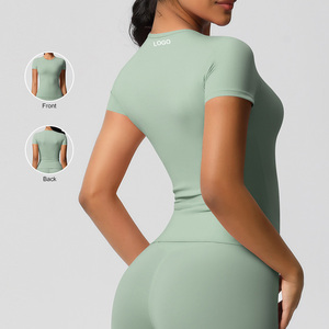 Ensemble de vêtements de sport de haute qualité, compression active, ensemble de yoga, t-shirt à manches courtes et legging, tenue de sport pour la salle de sport - Product Image 3