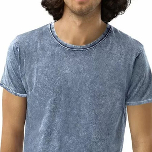 เสื้อยืดคอกลมแขนสั้นทรงเข้ารูปผ้าเจอร์ซีย์ฟอกสีสำหรับผู้ชาย ระบายอากาศได้ดี พร้อมโลโก้สั่งทำและผ้าฝ้าย 100% - Product Image 6