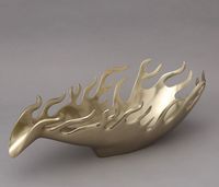 Vente directe usine – Bol en métal moulé en aluminium poli, design Dragon de Feu, écologique, plaqué or, luxe moderne pour fêtes et mariages