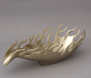 Vente directe usine – Bol décoratif artisanal en aluminium poli, design Dragon de Feu, plaqué or, respectueux de l'environnement - Product Image 1