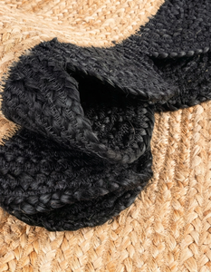 Black Scalloped Border Natural Jute Runner Handmade Braided Woven Farmhouse <b>Boho</b> Hallway Kitchen Entryway Area <b>Rug</b> Home Decor - Product Image 4