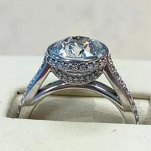 Anillo de Compromiso Vintage con Diamante Cultivado en Laboratorio de 2.65CTW, Corte Bezel, Certificado IGI, Chapado en Oro Amarillo de 14k, para Aniversario o Boda - Product Image 6