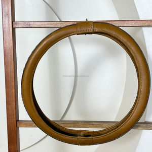 Funda para Volante de Coche de Cuero Vacuno con Diseño Floral y Patrón a Cuadros, Antideslizante, Accesorios para Volante 2025 - Product Image 6