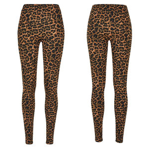 Leggings de yoga à imprimé léopard, spandex, polyester, extensibles dans quatre directions, pantalon à taille élastique - Product Image 1