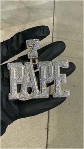 Joyería Hip Hop para Hombre, Colgante Personalizado con Letras, Plata de Ley 925, Diamante Moissanita VVS, Número, Nombre, Inicial, Logotipo - Product Image 2