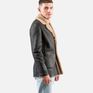 Men's Premium Quality Leather Bomber <b>Jacket</b> with Stand Collar & Front Logo Custom Colors & Sizes Waterproof Winter Best Sale - Product Image 6