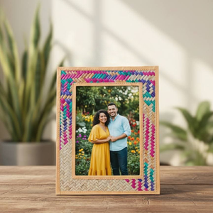 Cadre photo Shetal Pati fait main, design tissé à la main, 100% fibre de Murta naturelle, durable, pour table/bureau - Product Image 6