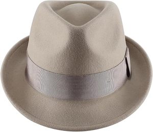 Black Wool Felt Fedora Hat Ribbon Band Adjustable Wide Brim Unisex Classic Style for Party Outdoor Travel - Product Image 3