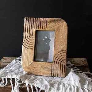 Cadre photo en bois fait main de qualité supérieure, écologique, léger, imprimé en sérigraphie, design naturel, décoration pour la maison et le bureau - Product Image 3