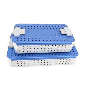 New Aluminum Surgical Instrument Sterilization <b>Box</b> Autoclavable Perforated Medical Tray with <b>Locking</b> Lid Pentax sterilized <b>box</b> - Product Image 5