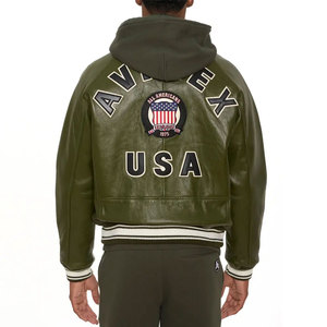 High Quality Best Selling <b>Plus</b> <b>Size</b> Avirex Leather <b>Jackets</b> for Men Customized Colors Front Logo Breathable & <b>Waterproof</b> - Product Image 4