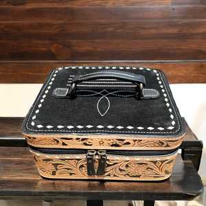 Boîte à bijoux en cuir de vachette style western cousu, tailles et couleurs personnalisables, option logo sur mesure, mignonne et tendance, boîte de voyage pour trousse de toilette - Product Image 6