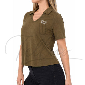 Camisetas Polo de Mujer Nuevas y Modernas de Alta Calidad, Color Beige, Algodón, la Mejor Tela, Camisetas Polo para Mujer - Product Image 3