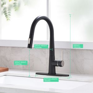Rubinetto da Cucina Nero Estraibile Monocomando dal Design Moderno - Product Image 1